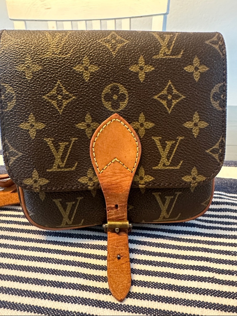 Louis Vuitton Monogram Canvas Crossbody in Brown and Natural Leather